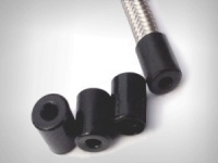 Rubber end cap for braided hose